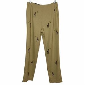 SOLD!! Nicole Studio Vntg Linen Pants w/Giraffes Sz 10*